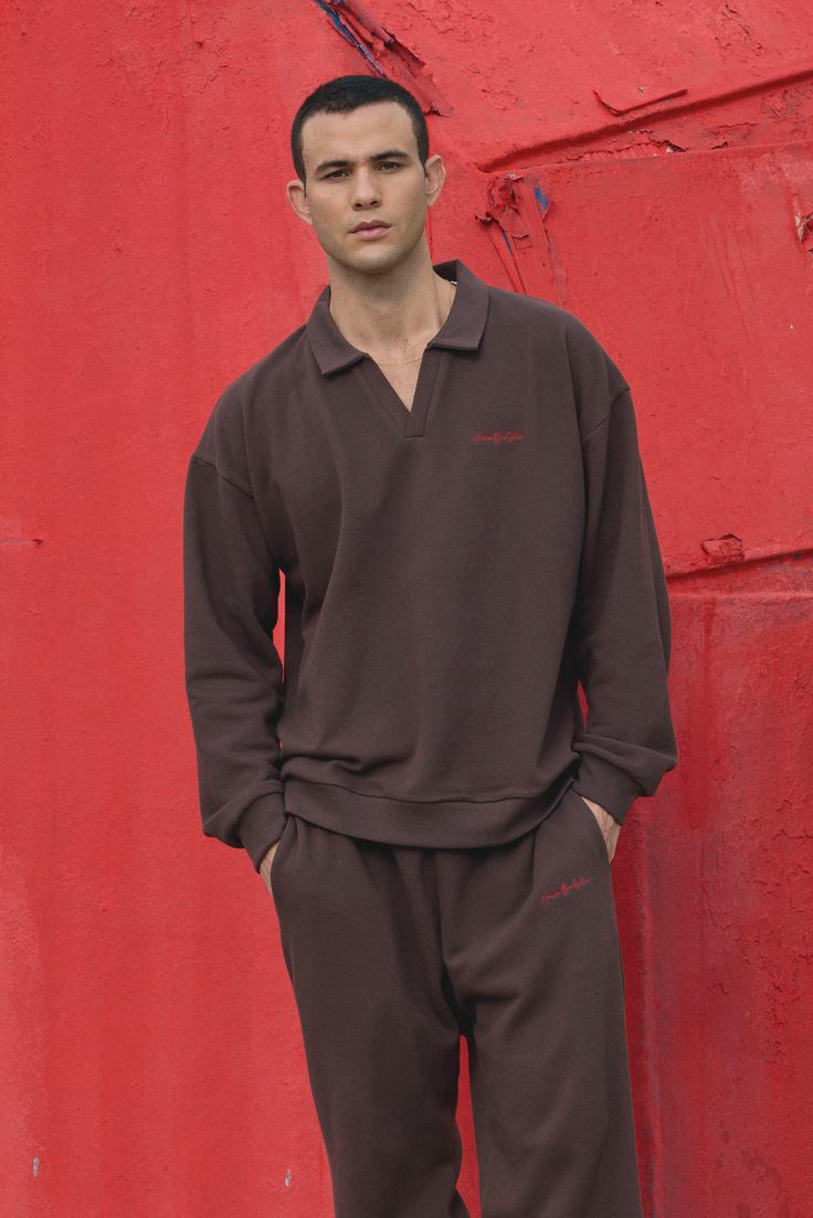 Polo collar and placket detail
